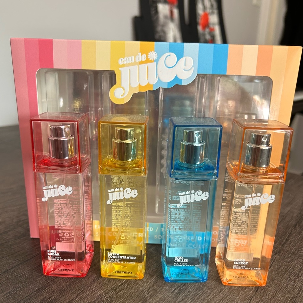 Fragrance gift set. Only tested, nice scents but trying to downsize